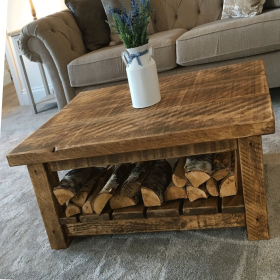 Chalfont Rustic Charm Solid Farmhouse Wooden Coffee Table - Handcrafted Elegance