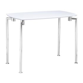 Corfe High Gloss Rectangle Console Table Sleek Design with Stainless Steel Frame - White