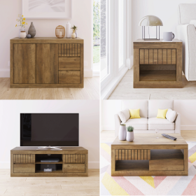Knutsford Knotty Oak Bedroom Set - TV Unit, Sideboard, Coffee Table, Lamp Table