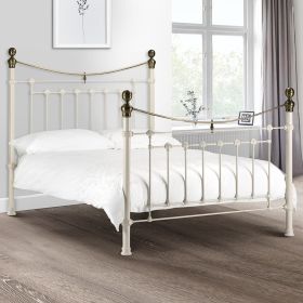 Victoria Metal Bed in White - 2 Sizes