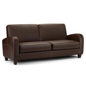 Vivo Brown Faux Leather Sofa Seats 3 - Julian Bowen Range