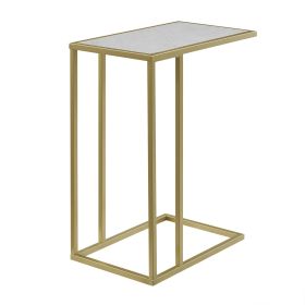 Foster White Side Table with Gold Frame