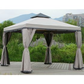 Heavy Duty Marquee Gazebo Tent with Curtains Grey - 2 Sizes