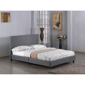 Purbeck Grey Fabric Bed with High Headboard - 4ft Small Double
