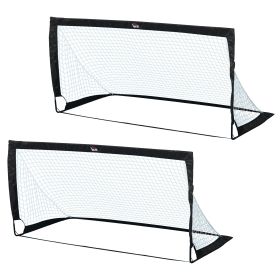 Steel Frame Weather Resistant Football Goal Sports Black