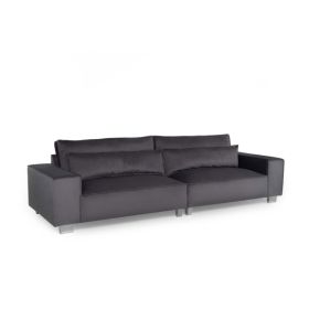 Genesis 4 Seater Fabric Sofa - Steel