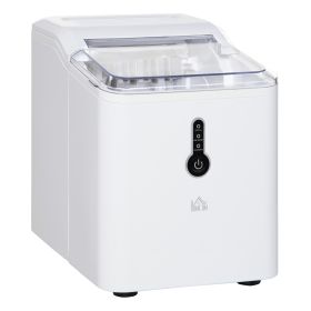 12kg Ice Maker Machine | Counter Top Cube | Home Drink Equipment | 1.5L Self Clean Function w/ Basket Freestanding Kitchen Office Dining-White