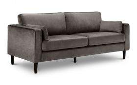 Hayward Grey Velvet 3-Seat Sofa