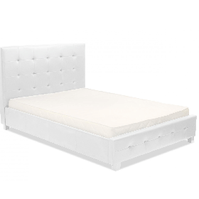 Marlow Classic PU Leather Bed Frame Stylish Comfort Timeless Elegance in White - Double 4ft6