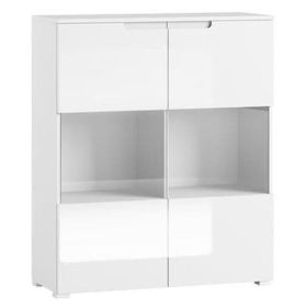 Viktoria High Gloss Display Unit with 2 Glass Doors - White