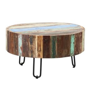 Louise Solid Wood Drum Coffee Table