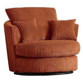 Colourful Oxford Cord Fabric Swivel Chair- Orange and Other Colours