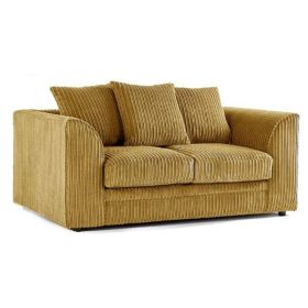 Colourful Oxford Jumbo Cord Scatterback Design 2 Seater Sofa - Mustard and Other Colours