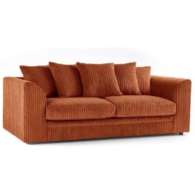 Colourful Oxford Jumbo Cord Scatterback Design 3 Seater Sofa - Orange and Other Colours
