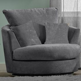 Dowey Modular Design Chenille Fabric Swivel Chair - Grey and Other Colours