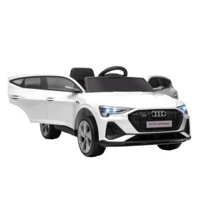 12V Kids Electric Ride On Car with Remote Control, Lights, Music, Horn - White