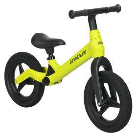 Balance Bike with Adjustable Seat and Handlebar, PU Wheels, No Pedal - Green