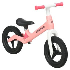 Balance Bike with Adjustable Seat and Handlebar, PU Wheels, No Pedal - Pink
