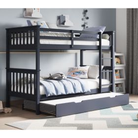 Zoom Modern Shaker Styled Design Bunk With Trundle - Grey