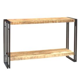 Michelle Industrial Style Console Table - Natural Hardwood
