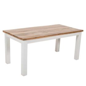 Deacon Solid Mango Wood Dining Table 170cm - White and Natural Finish