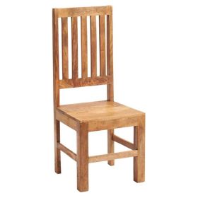 Stella Light Mango Wood Slat Back Dining Chair Set of 2 - Matt Finish