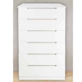 Handle Less Design 6 Drawers Chest of Drawers - White