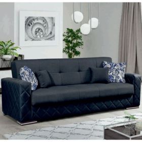 High Quality Fabric 3 Seater Sofa Bed Black and Grey Colour