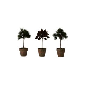 Enfys Set of 3 Pine Cone Trees - Multi