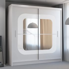 Chelsea White 2 Door Mirrored Sliding Wardrobe - 150cm and 203cm