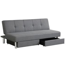 Ergonomic Design 3 Seater Long Sofa with 2 Drawers - Grey