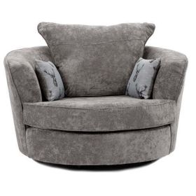 Carlie High Back Swivel Chair with Optional Extras - Grey