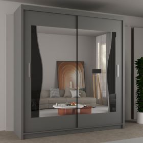 Heffner Grey Sliding Door Wardrobe - 3 Sizes