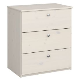 Brittany Solid Wooden 3 Drawer Chest - White