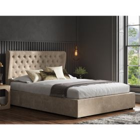 Hampstead Ottoman Stone Chenille Fabric Bed Frame- Super Kingsize 6ft