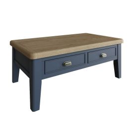 Thetford Large Coffee Table - Oak and Blue
