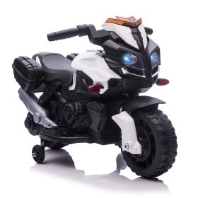 Kids Electric Pedal Motorcycle Ride-On Toy Battery Powered Rechargeable 6V Realistic Sounds 3 km/h Max Speed for Girls Boy 18 - 48 months White