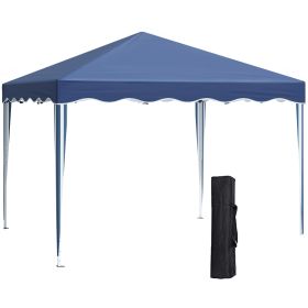 3x3M Pop Up Gazebo Canopy, Foldable Tent with Carry Bag, Adjustable Height, Wave Edge, Garden Outdoor Party Tent, Blue