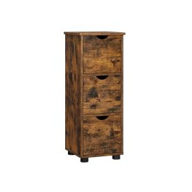 Rustic Brown Storage Unit with 3 Drawers