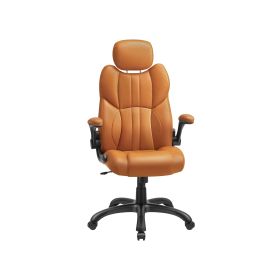Height-Alterable Ergonomic Gaming Chair with Tilt Function Caramel Brown