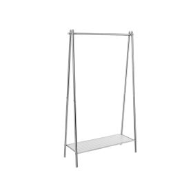 Clothes Rail with Steel Frame Silver