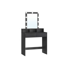 Dressing Table with Mirror, 2 Drawers and 3 Compartments