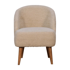 Handwoven Boucle Tub Chair - Cream