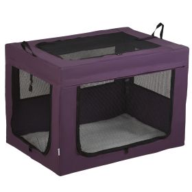 90cm Foldable Pet Carrier, Portable Cat Carrier, Cat Bag, Pet Travel Bag with Cushion for Medium and Large Dogs, Purple