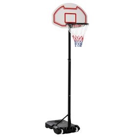 Portable Basketball Stand Net Hoop W/ Wheels-Black/White