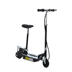 120W Teens Foldable Kids Powered Scooters 24V Rechargeable Battery Adjustable Ride on Outdoor Toy (Black)