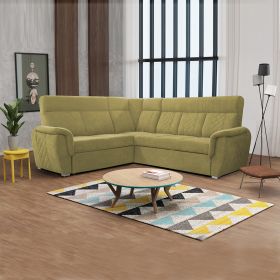 Douglas Large Corner Sofa Set with Foldable Neck Rest and Storage Space - Mustard