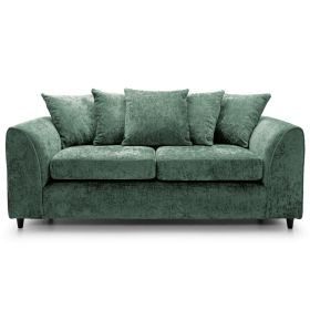 Cardiff Crushed Chenille Fabric 3 Seater Sofa - Rifle Green