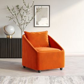 Orange Velvet Armchair - Kenko