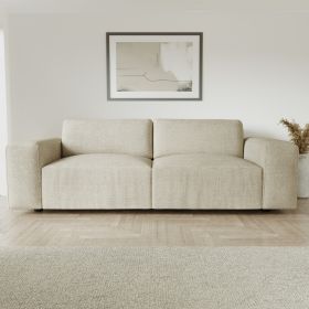 Beige 3 Seater Sofa in Woven Fabric - Kolt